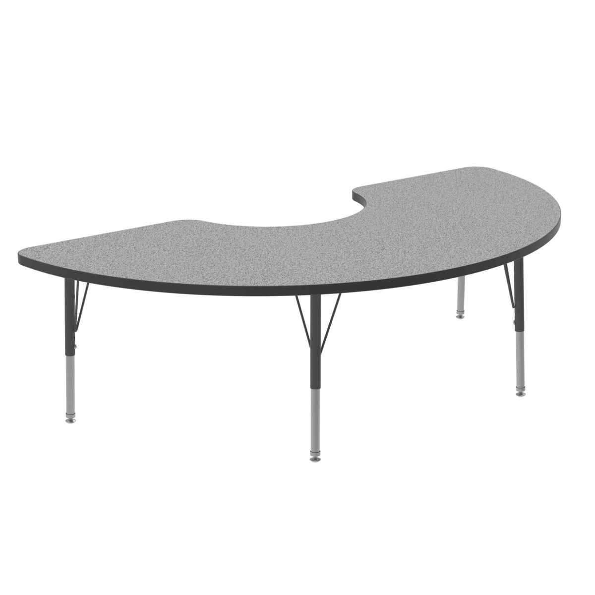 MG Series Adjustable Height Activity Table, 36" x 72" Half Moon