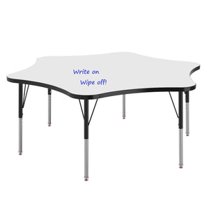 MG Series Adjustable Height Activity Table with White Dry Erase Markerboard Top, 60" 6-Star