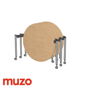 Muzo Kite® Mini Mobile Flip-Top Folding/Nesting Table, 34" Full Circle