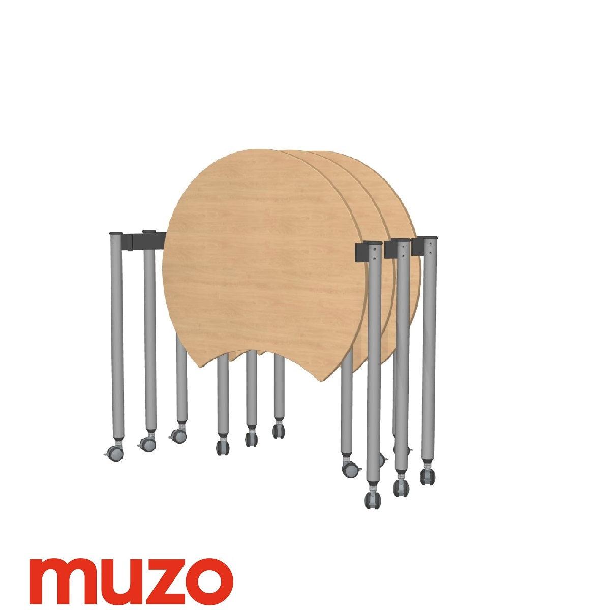 Muzo Tall Kite® Standing Height Mini Mobile Flip-Top Folding/Nesting Table, 42" Crescent
