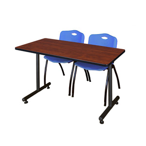 Kobe Training Table and Chair Package, Kobe 48" x 24" T-Base Training/Seminar Table with 2 "M" Stack Chairs