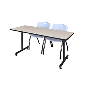 Kobe Training Table and Chair Package, Kobe 60" x 24" T-Base Training/Seminar Table with 2 "M" Stack Chairs