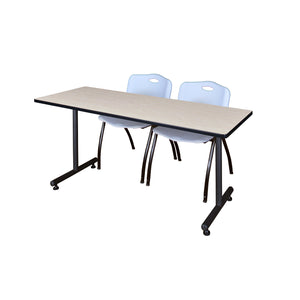 Kobe Training Table and Chair Package, Kobe 60" x 30" T-Base Training/Seminar Table with 2 "M" Stack Chairs