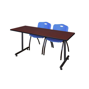 Kobe Training Table and Chair Package, Kobe 66" x 24" T-Base Training/Seminar Table with 2 "M" Stack Chairs