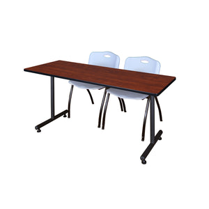 Kobe Training Table and Chair Package, Kobe 66" x 30" T-Base Training/Seminar Table with 2 "M" Stack Chairs