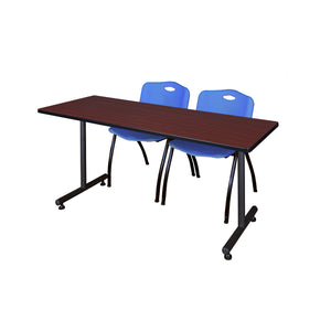 Kobe Training Table and Chair Package, Kobe 72" x 30" T-Base Training/Seminar Table with 2 "M" Stack Chairs