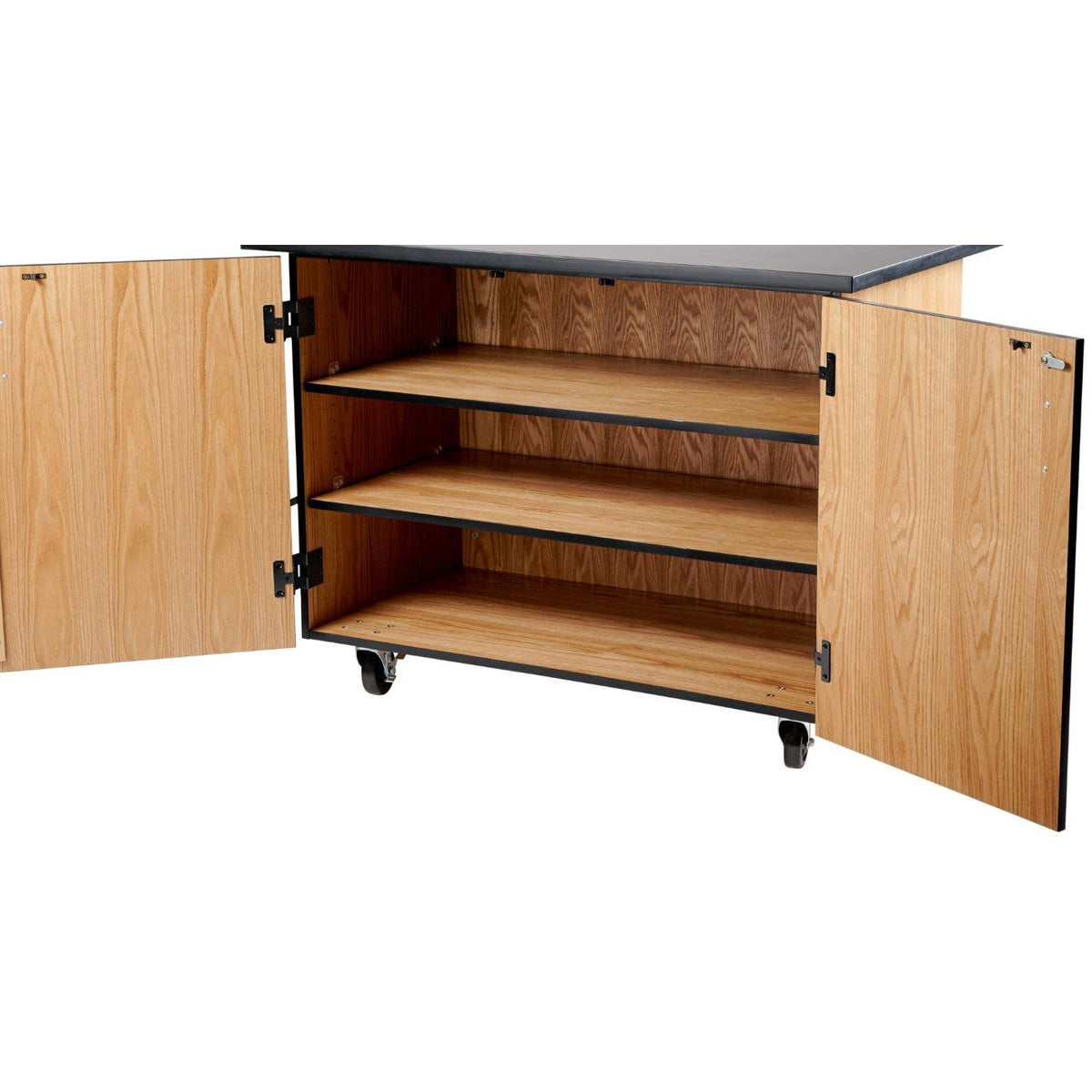 MSC Series Mobile Science Cart with Shelving, Chem-Res Top and Whiteboard/Mirror