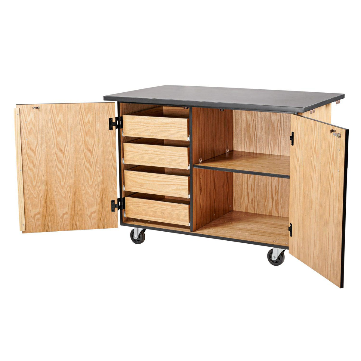 MSC Series Mobile Science Cart with Inner Drawers and Shelf, Chem-Res Top