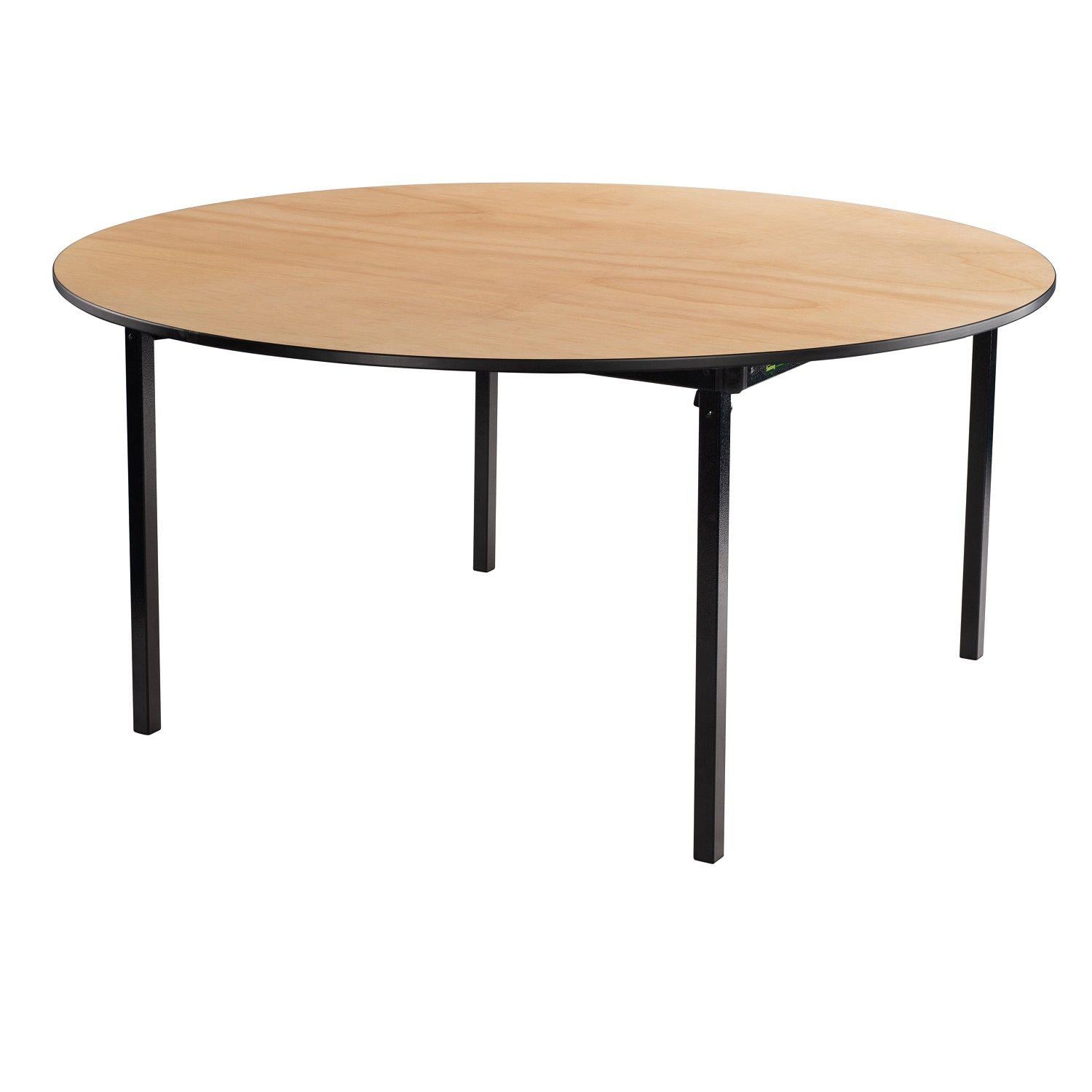 Max Seating Folding Table, 48" Round, Particleboard Core, High Pressure Laminate Top with T-Mold Edging