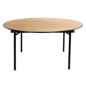 Max Seating Folding Table, 48" Round, Particleboard Core, High Pressure Laminate Top with T-Mold Edging