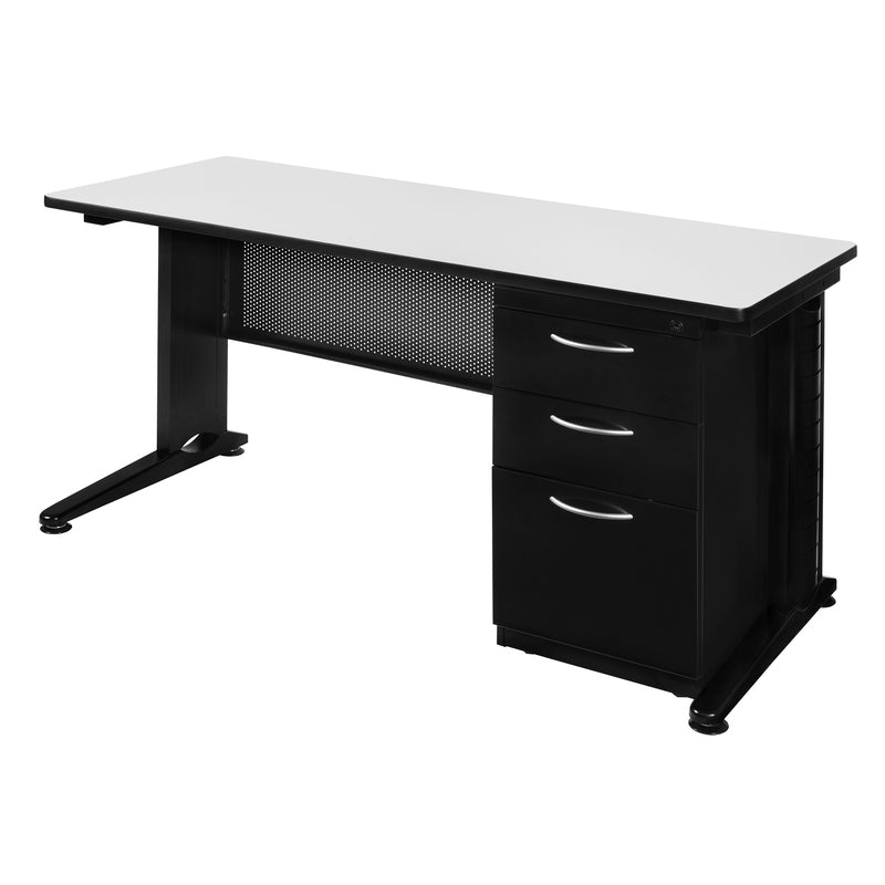 Fusion Single Pedestal Desk, 72" W x 24" D x 29" H