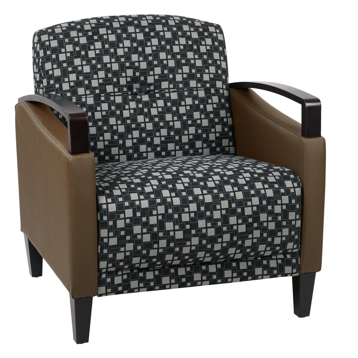 Main Street Chair with Espresso Finish and 2-Tone Upholstery