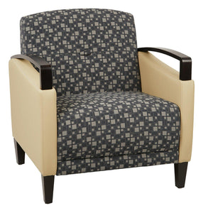 Main Street Chair with Espresso Finish and 2-Tone Upholstery