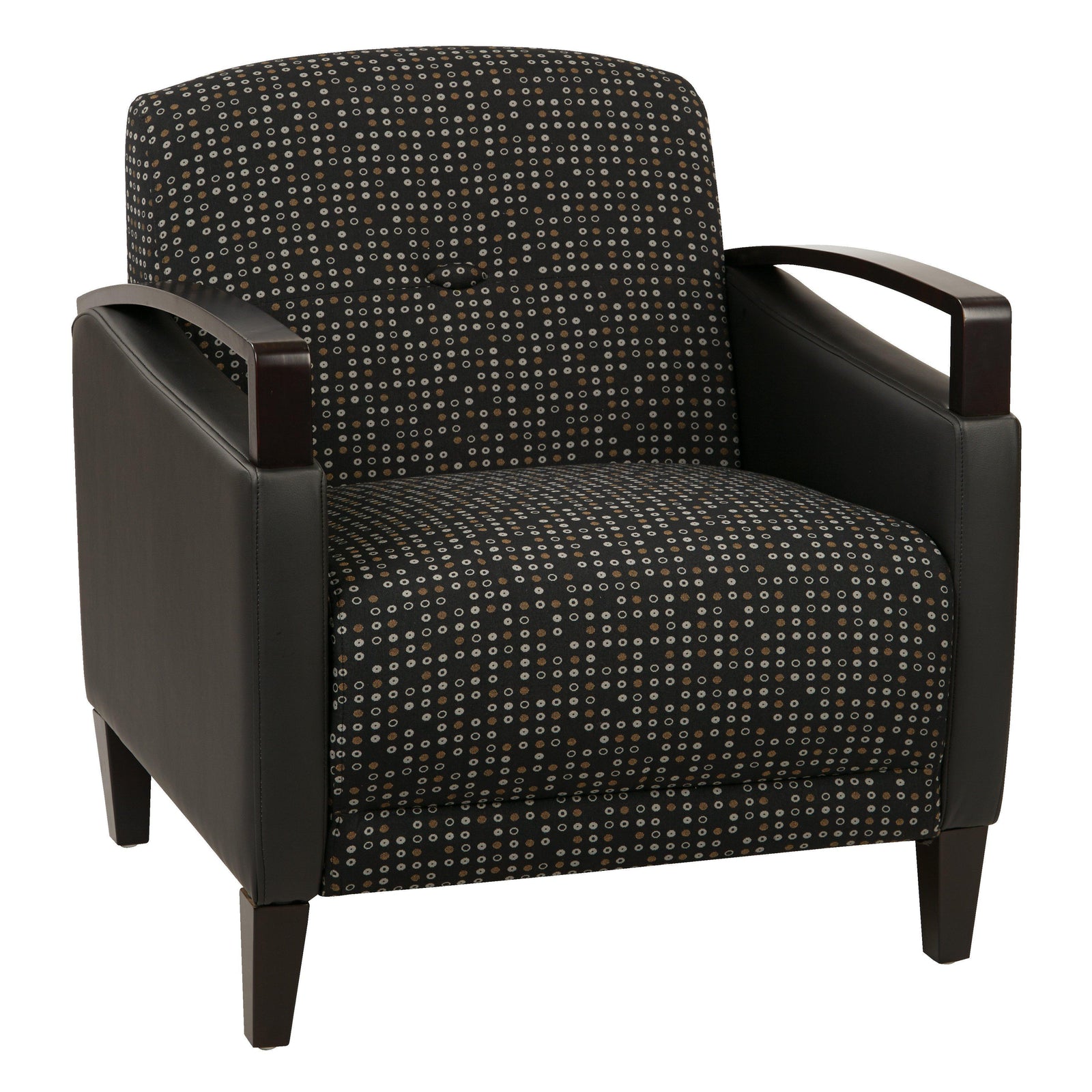 Main Street Chair with Espresso Finish and 2-Tone Upholstery