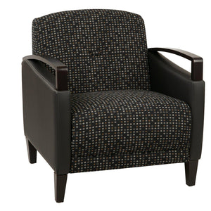 Main Street Chair with Espresso Finish and 2-Tone Upholstery
