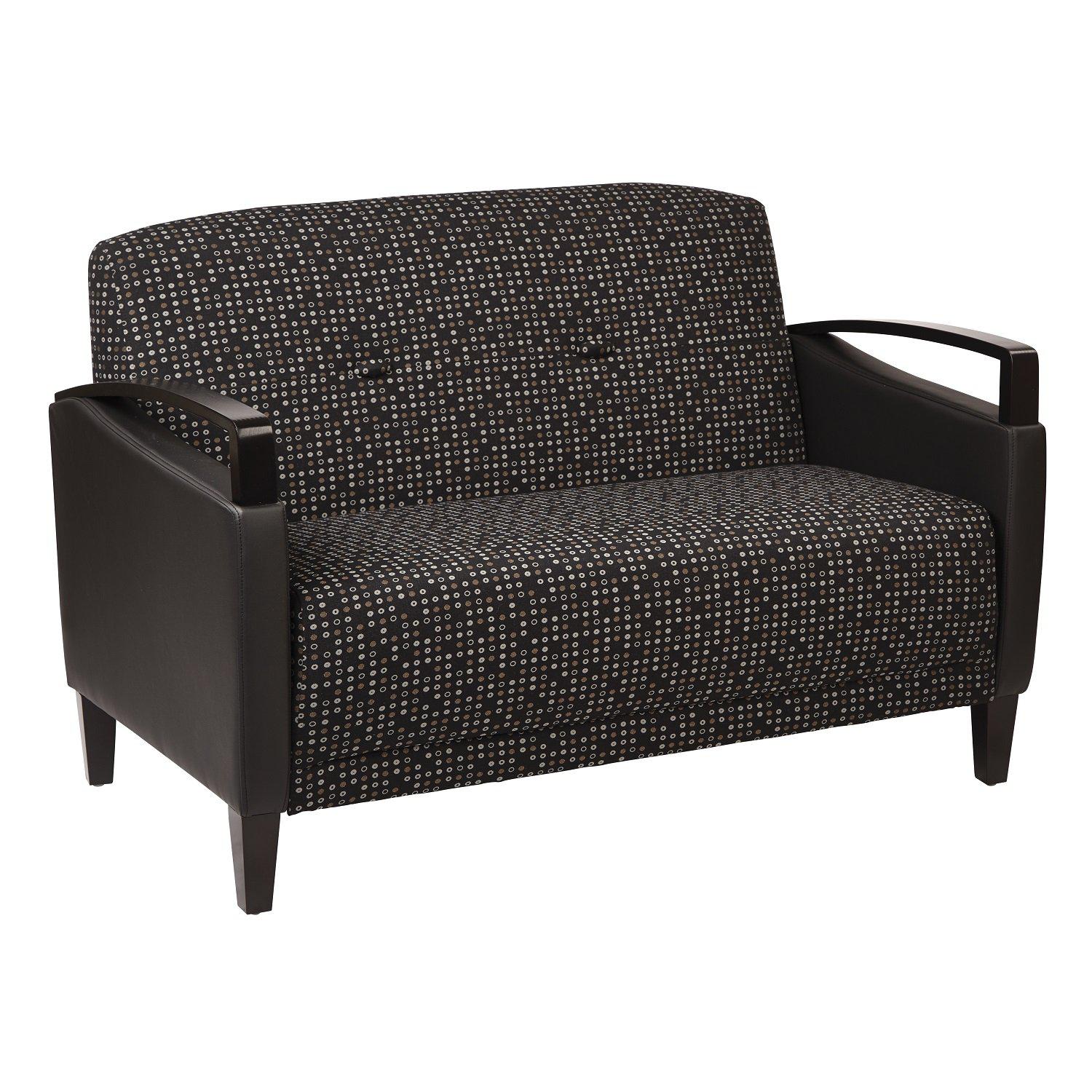 Main Street Loveseat with Espresso Finish and 2-Tone Upholstery