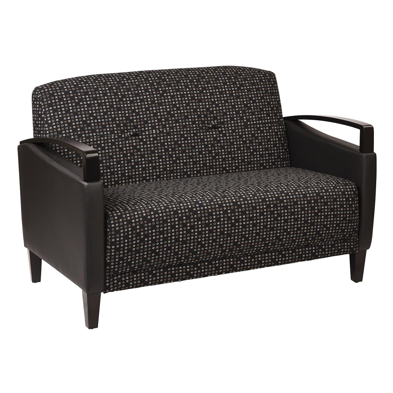 Main Street Loveseat with Espresso Finish and 2-Tone Upholstery