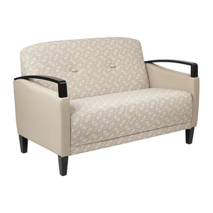 Main Street Loveseat with Espresso Finish and 2-Tone Upholstery