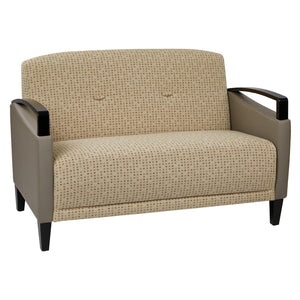 Main Street Loveseat with Espresso Finish and 2-Tone Upholstery