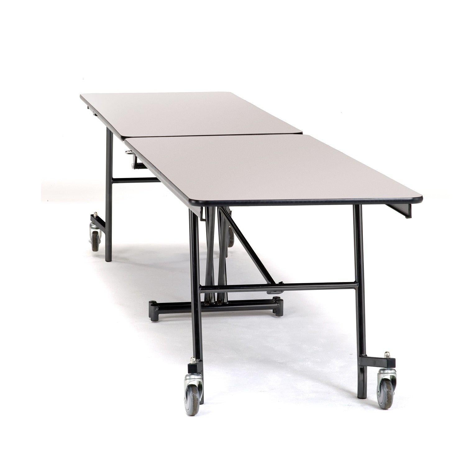 Mobile Shape Cafeteria Table, 10' Rectangle, MDF Core, Black ProtectEdge, Textured Black Frame