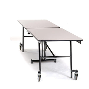 Mobile Shape Cafeteria Table, 12' Rectangle, Particleboard Core, Vinyl T-Mold Edge, Textured Black Frame