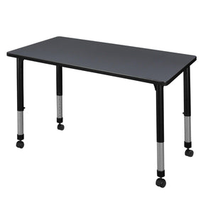 Kee 42" x 24" Rectangular Height Adjustable Mobile Classroom Activity Table