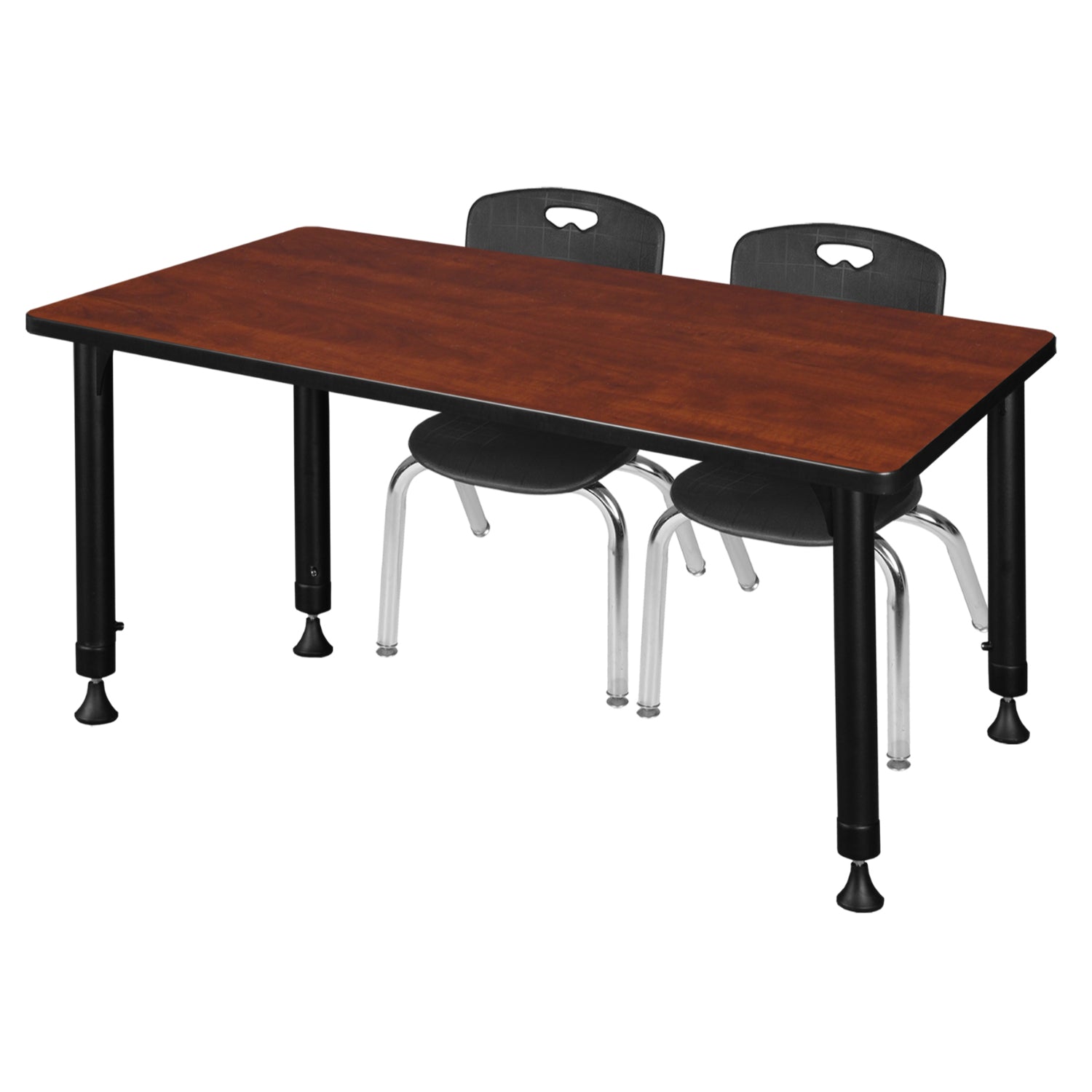 Kee Classroom Table and Chair Package, Kee 48" x 24" Rectangular Adjustable Height Table with 2 Andy 12" Stack Chairs