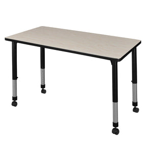 Kee 48" x 30" Rectangular Height Adjustable Mobile  Classroom Activity Table