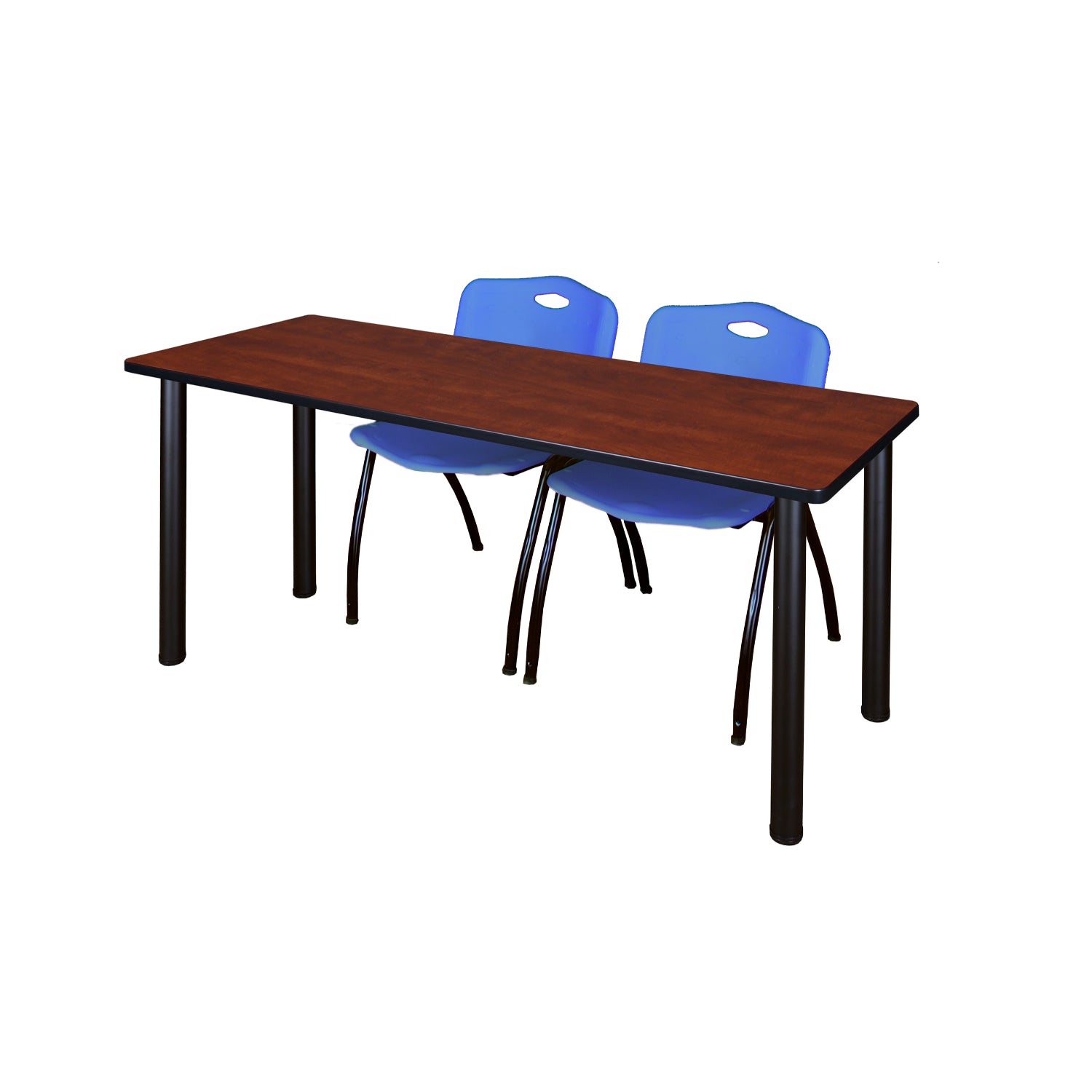 Kee Training Table and Chair Package, Kee 60" x 24" Post Leg Training/Seminar Table with 2 "M" Stack Chairs
