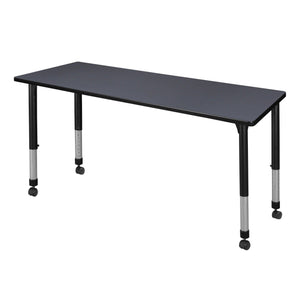 Kee 60" x 24" Rectangular Height Adjustable Mobile Classroom Activity Table