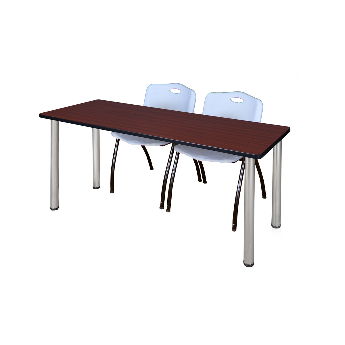 Kee Training Table and Chair Package, Kee 60" x 24" Post Leg Training/Seminar Table with 2 "M" Stack Chairs