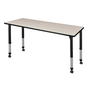 Kee 60" x 24" Rectangular Height Adjustable Mobile Classroom Activity Table