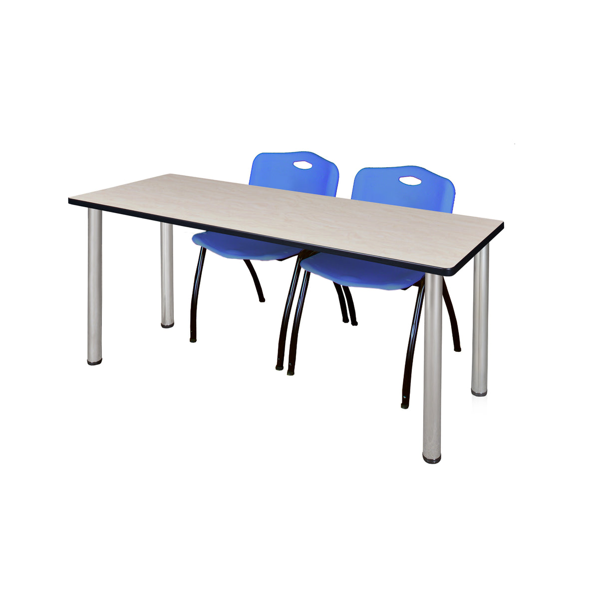 Kee Training Table and Chair Package, Kee 60" x 24" Post Leg Training/Seminar Table with 2 "M" Stack Chairs
