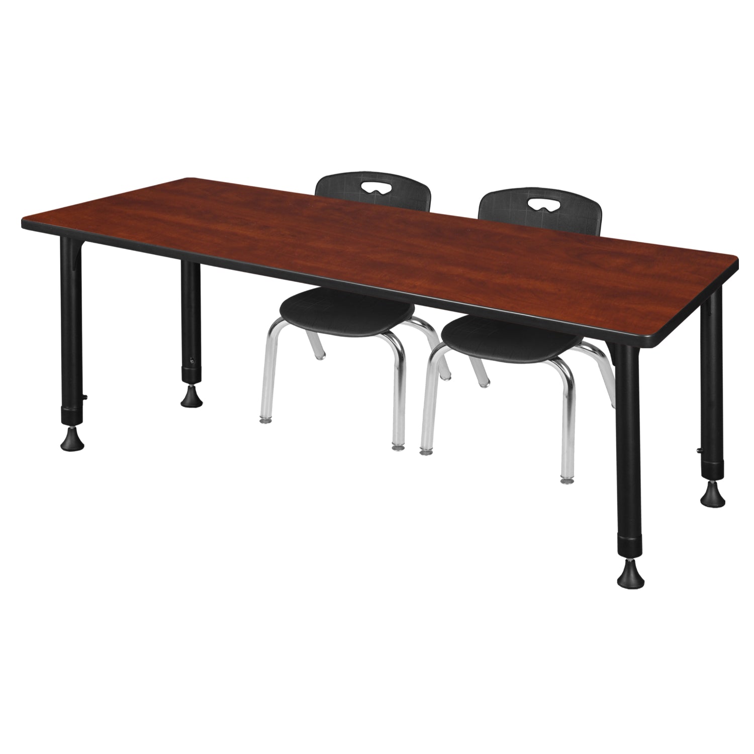 Kee Classroom Table and Chair Package, Kee 72" x 24" Rectangular Adjustable Height Table with 2 Andy 12" Stack Chairs