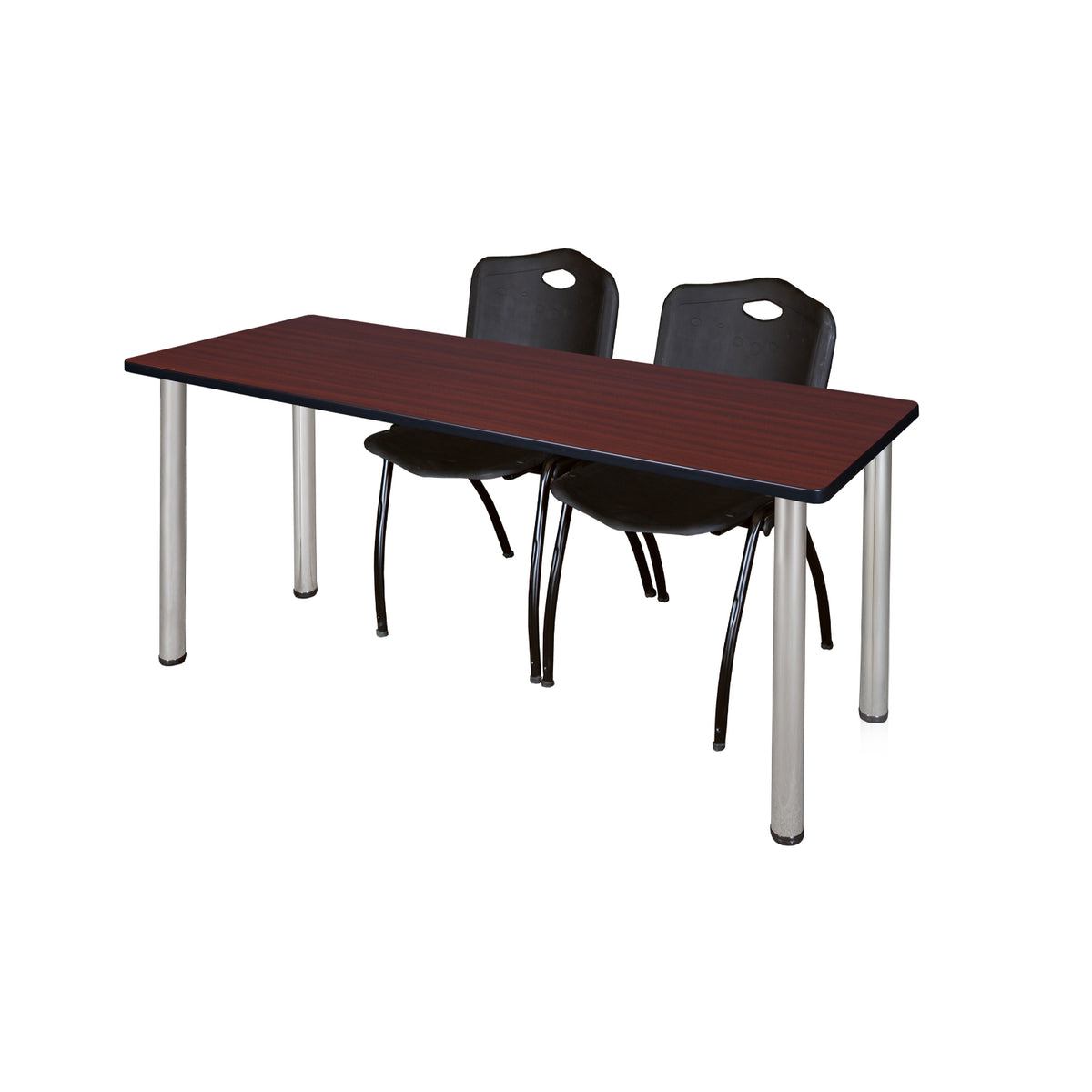 Kee Training Table and Chair Package, Kee 72" x 24" Post Leg Training/Seminar Table with 2 "M" Stack Chairs