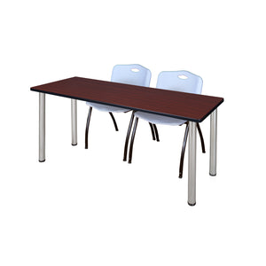 Kee Training Table and Chair Package, Kee 72" x 24" Post Leg Training/Seminar Table with 2 "M" Stack Chairs