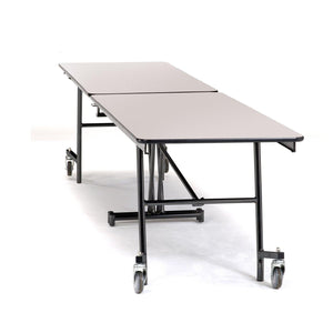 Mobile Shape Cafeteria Table, 8' Rectangle, Particleboard Core, Vinyl T-Mold Edge, Textured Black Frame