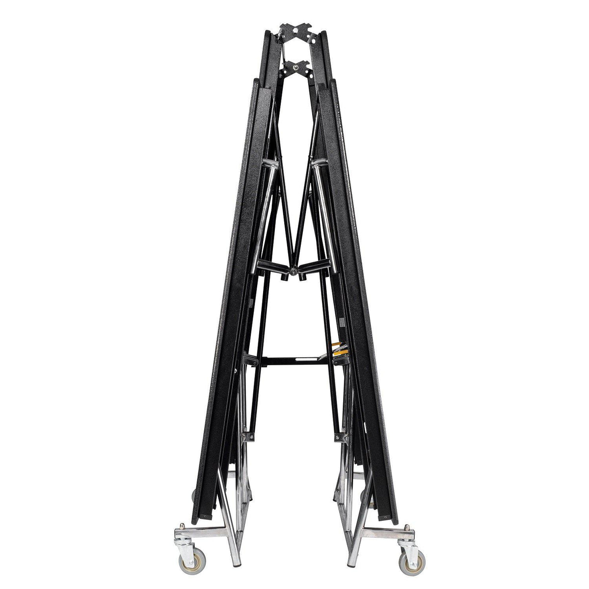 Mobile Cafeteria Table with Benches, 12'L, Plywood Core, Vinyl T-Mold Edge, Chrome Frame