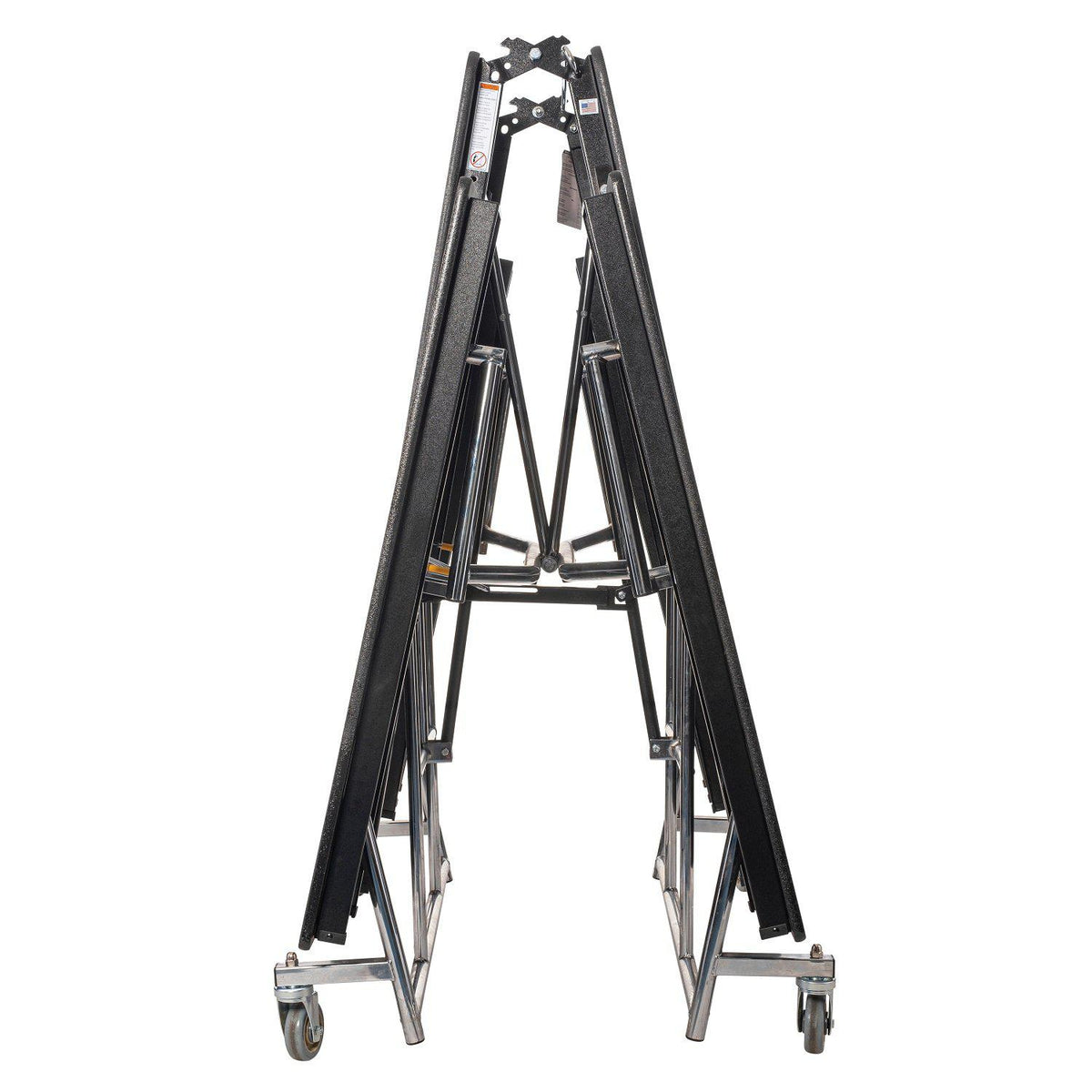 Mobile Cafeteria Table with Benches, 8'L, Particleboard Core, Vinyl T-Mold Edge, Chrome Frame