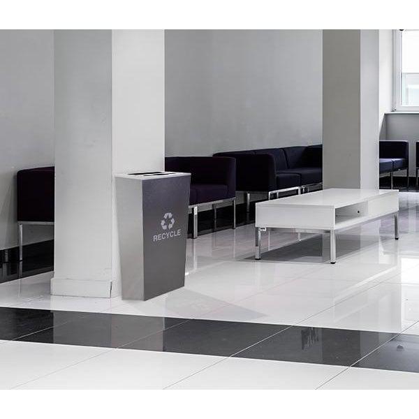 Metro Companion Indoor XL Two-Stream Indoor Recycling Receptacle, Hammered Charcoal Finish with Platinum Lids