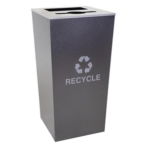 Metro Companion Indoor XL Two-Stream Indoor Recycling Receptacle, Hammered Charcoal Finish with Platinum Lids