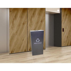 Metro Companion Indoor XL Recycle Only Unit, Hammered Charcoal Finish with Platinum Lid