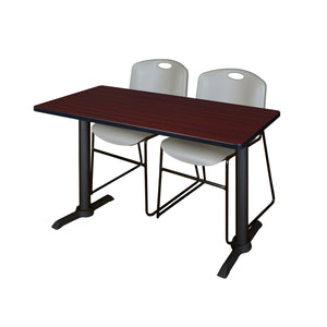 Cain Training Table and Chair Package, Cain 48" x 24" T-Base Training/Seminar Table with 2 Zeng Stack Chairs