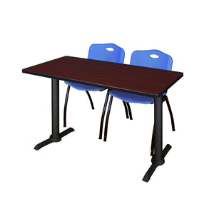 Cain Training Table and Chair Package, Cain 48" x 24" T-Base Training/Seminar Table with 2 "M" Stack Chairs