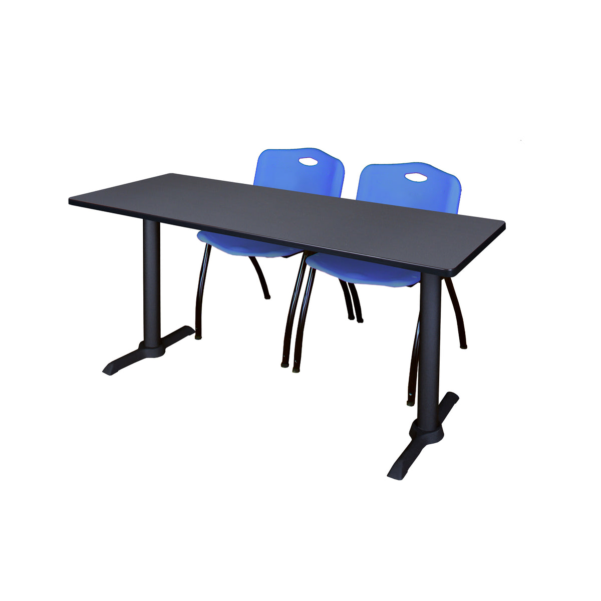 Cain Training Table and Chair Package, Cain 60" x 24" T-Base Training/Seminar Table with 2 "M" Stack Chairs