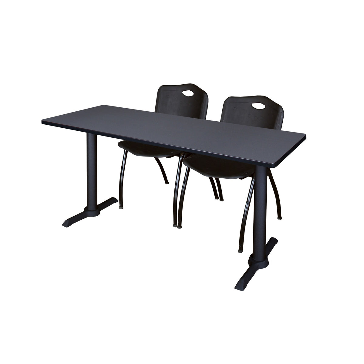 Cain Training Table and Chair Package, Cain 60" x 24" T-Base Training/Seminar Table with 2 "M" Stack Chairs