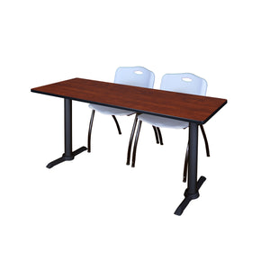 Cain Training Table and Chair Package, Cain 66" x 24" T-Base Training/Seminar Table with 2 "M" Stack Chairs