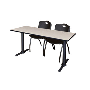 Cain Training Table and Chair Package, Cain 66" x 24" T-Base Training/Seminar Table with 2 "M" Stack Chairs