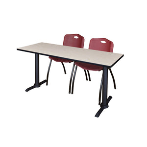 Cain Training Table and Chair Package, Cain 66" x 24" T-Base Training/Seminar Table with 2 "M" Stack Chairs