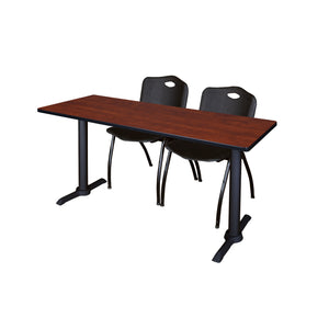 Cain Training Table and Chair Package, Cain 72" x 24" T-Base Training/Seminar Table with 2 "M" Stack Chairs